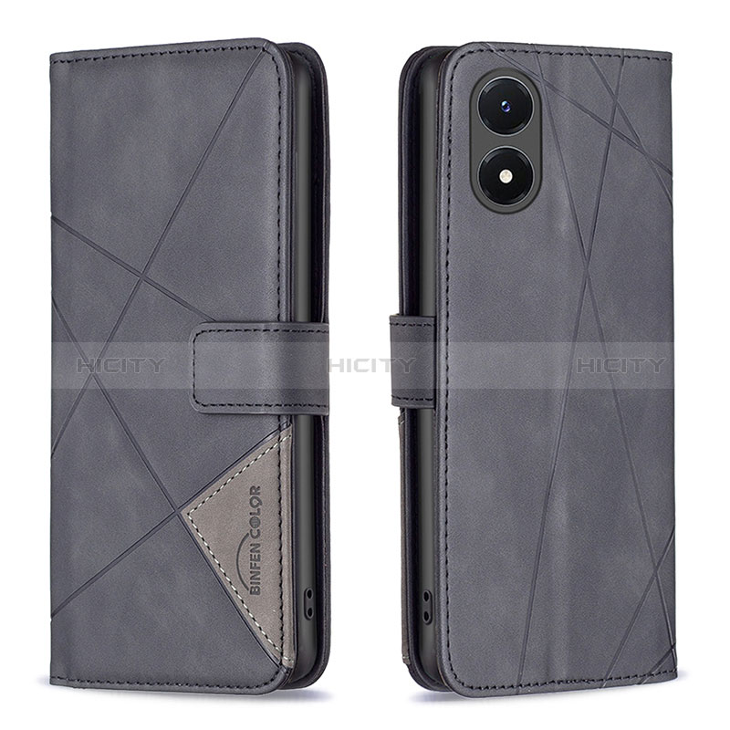 Coque Portefeuille Livre Cuir Etui Clapet B07F pour Vivo Y02S Noir Plus