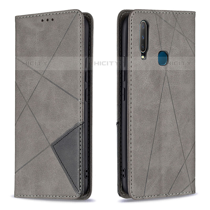 Coque Portefeuille Livre Cuir Etui Clapet B07F pour Vivo Y11 Gris Plus