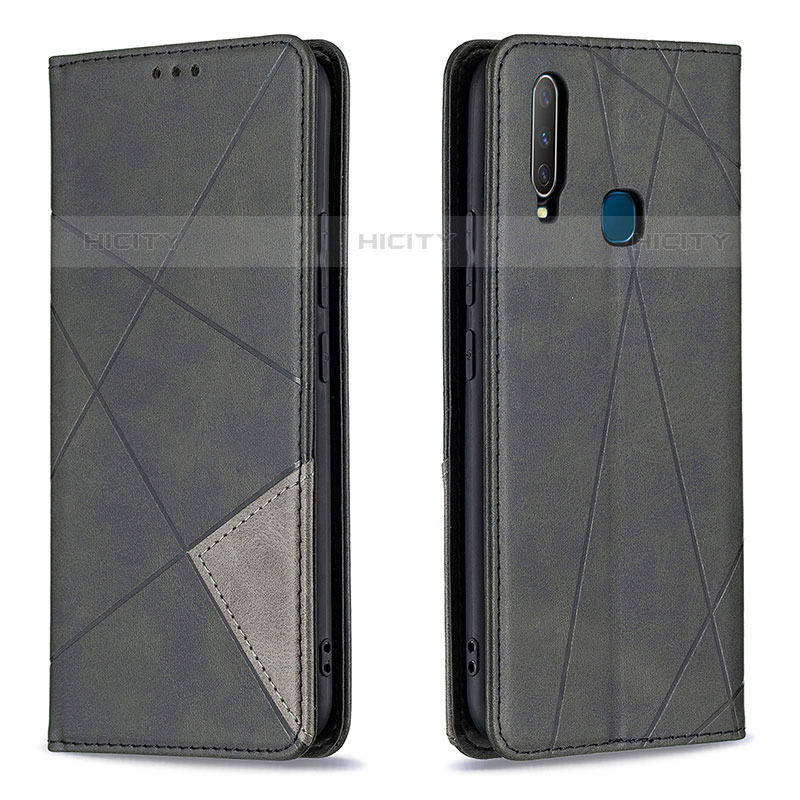 Coque Portefeuille Livre Cuir Etui Clapet B07F pour Vivo Y12 Noir Plus