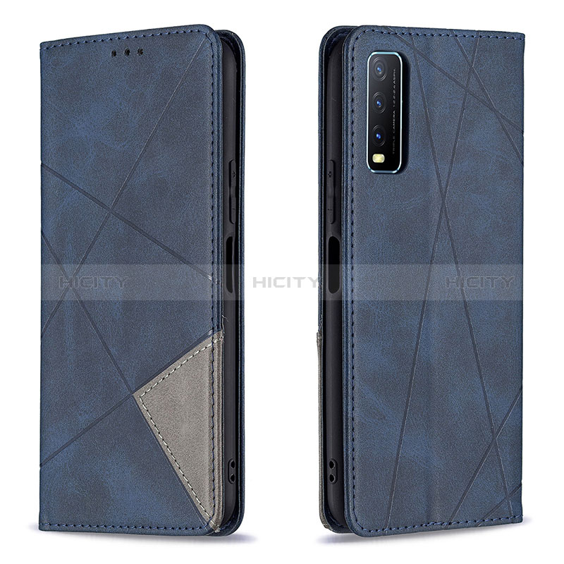 Coque Portefeuille Livre Cuir Etui Clapet B07F pour Vivo Y12G Bleu Plus