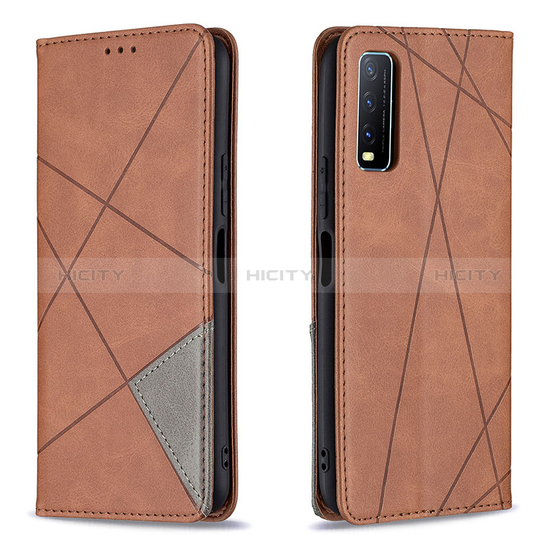 Coque Portefeuille Livre Cuir Etui Clapet B07F pour Vivo Y20s G Marron Plus