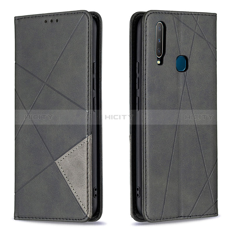 Coque Portefeuille Livre Cuir Etui Clapet B07F pour Vivo Y3s Noir Plus