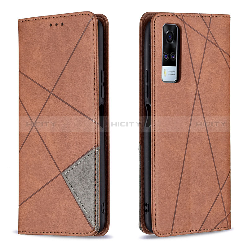 Coque Portefeuille Livre Cuir Etui Clapet B07F pour Vivo Y53s NFC Marron Plus