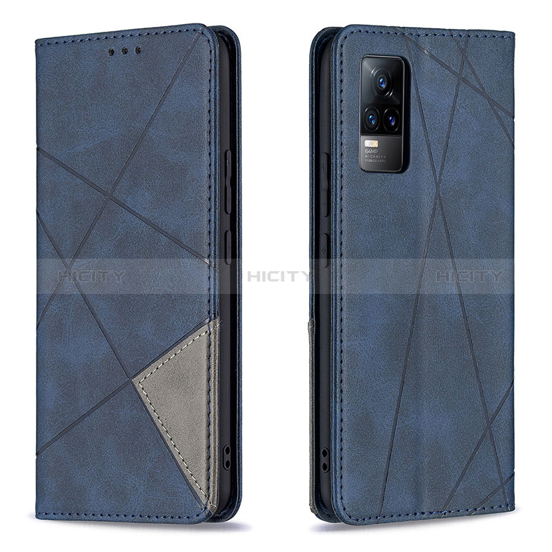 Coque Portefeuille Livre Cuir Etui Clapet B07F pour Vivo Y73 (2021) Bleu Plus