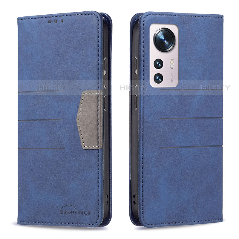 Coque Portefeuille Livre Cuir Etui Clapet B07F pour Xiaomi Mi 12X 5G Bleu Plus