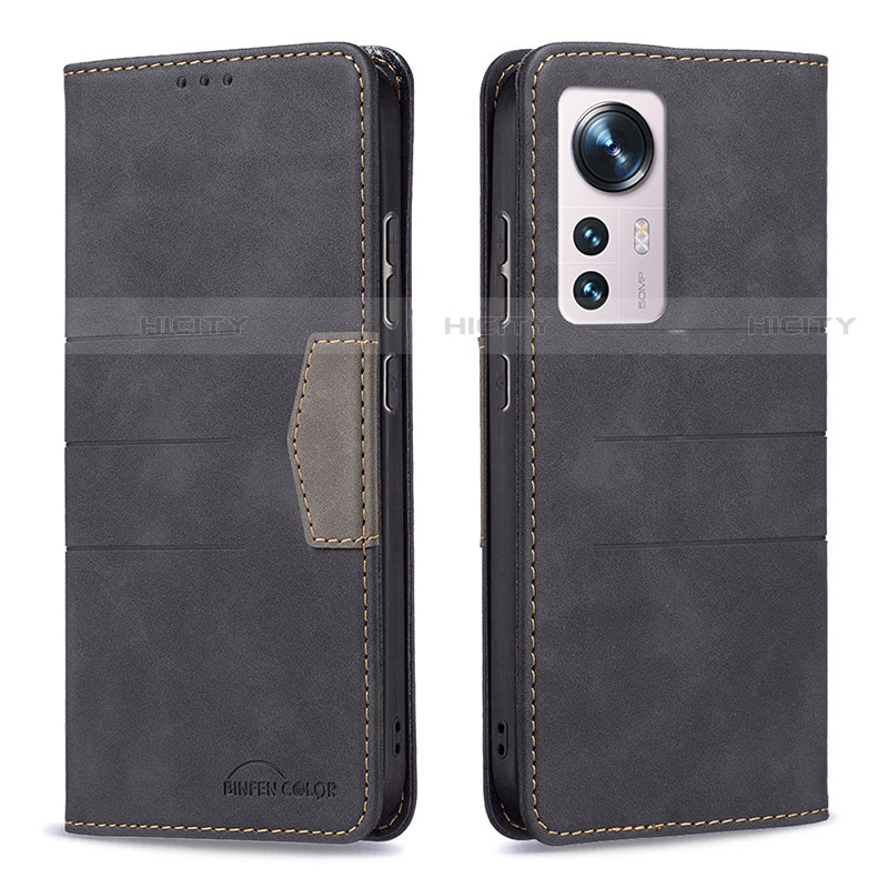 Coque Portefeuille Livre Cuir Etui Clapet B07F pour Xiaomi Mi 12X 5G Noir Plus