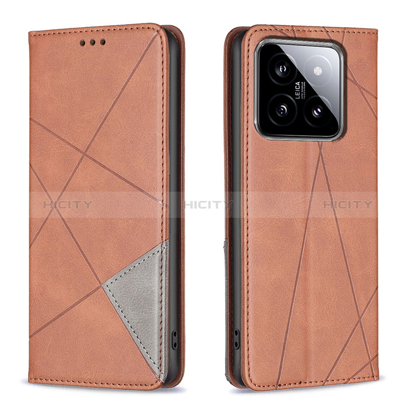 Coque Portefeuille Livre Cuir Etui Clapet B07F pour Xiaomi Mi 14 5G Marron Plus