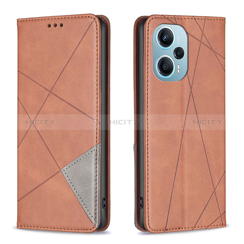 Coque Portefeuille Livre Cuir Etui Clapet B07F pour Xiaomi Poco F5 5G Marron Plus