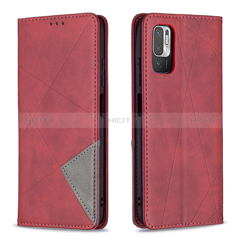 Coque Portefeuille Livre Cuir Etui Clapet B07F pour Xiaomi POCO M3 Pro 5G Rouge Plus