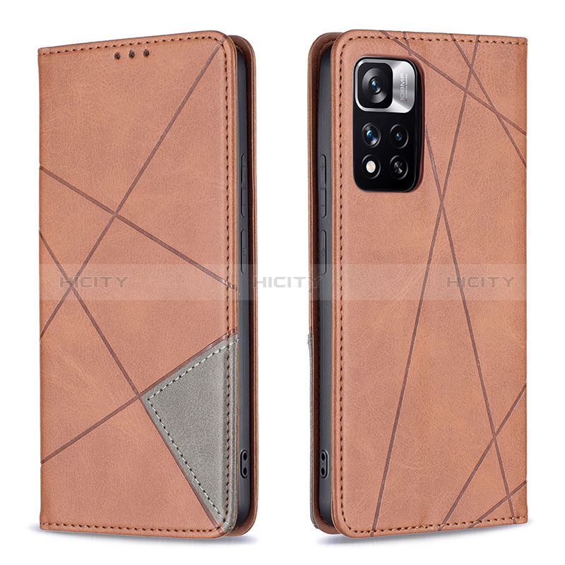 Coque Portefeuille Livre Cuir Etui Clapet B07F pour Xiaomi Poco X4 NFC Marron Plus