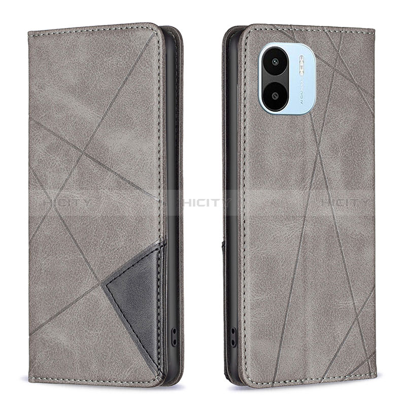 Coque Portefeuille Livre Cuir Etui Clapet B07F pour Xiaomi Redmi A2 Gris Plus