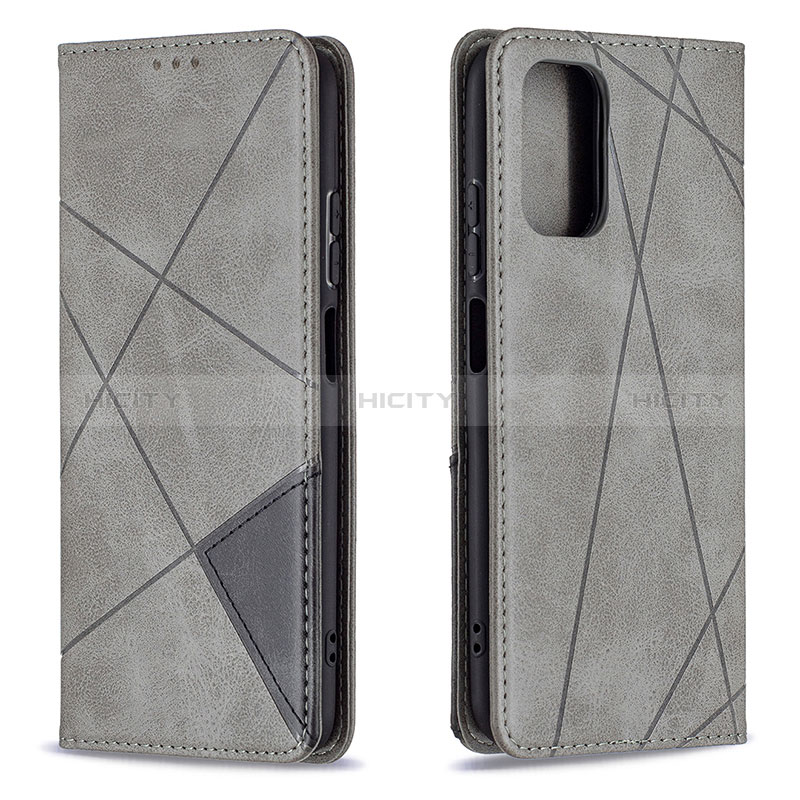 Coque Portefeuille Livre Cuir Etui Clapet B07F pour Xiaomi Redmi Note 10S 4G Gris Plus