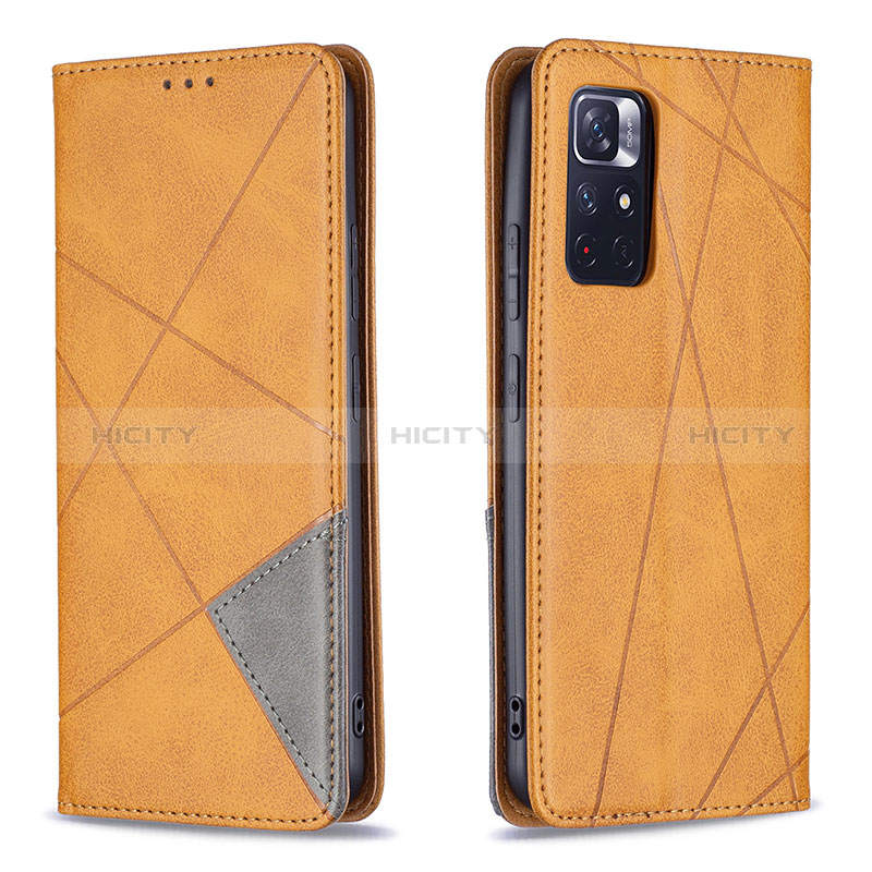 Coque Portefeuille Livre Cuir Etui Clapet B07F pour Xiaomi Redmi Note 11 5G Brun Clair Plus