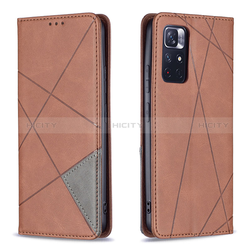 Coque Portefeuille Livre Cuir Etui Clapet B07F pour Xiaomi Redmi Note 11 5G Marron Plus