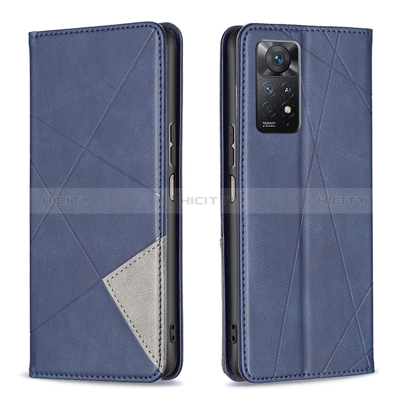 Coque Portefeuille Livre Cuir Etui Clapet B07F pour Xiaomi Redmi Note 11 Pro 4G Bleu Plus