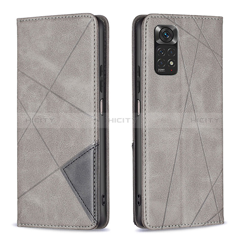 Coque Portefeuille Livre Cuir Etui Clapet B07F pour Xiaomi Redmi Note 11S 4G Gris Plus