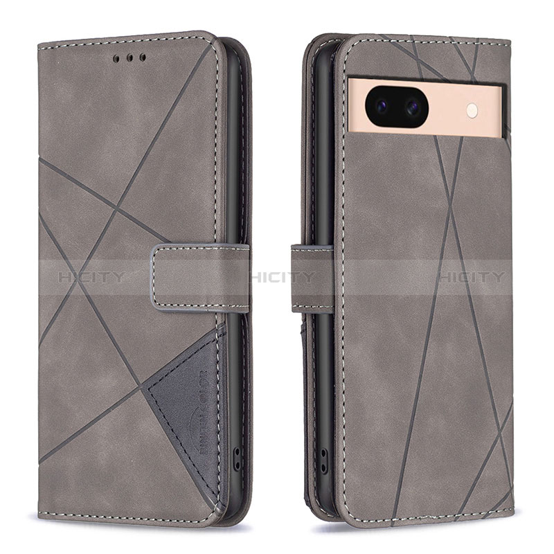 Coque Portefeuille Livre Cuir Etui Clapet B08F pour Google Pixel 8a 5G Gris Plus