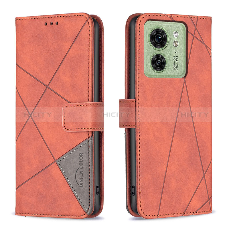 Coque Portefeuille Livre Cuir Etui Clapet B08F pour Motorola Moto Edge (2023) 5G Orange Plus