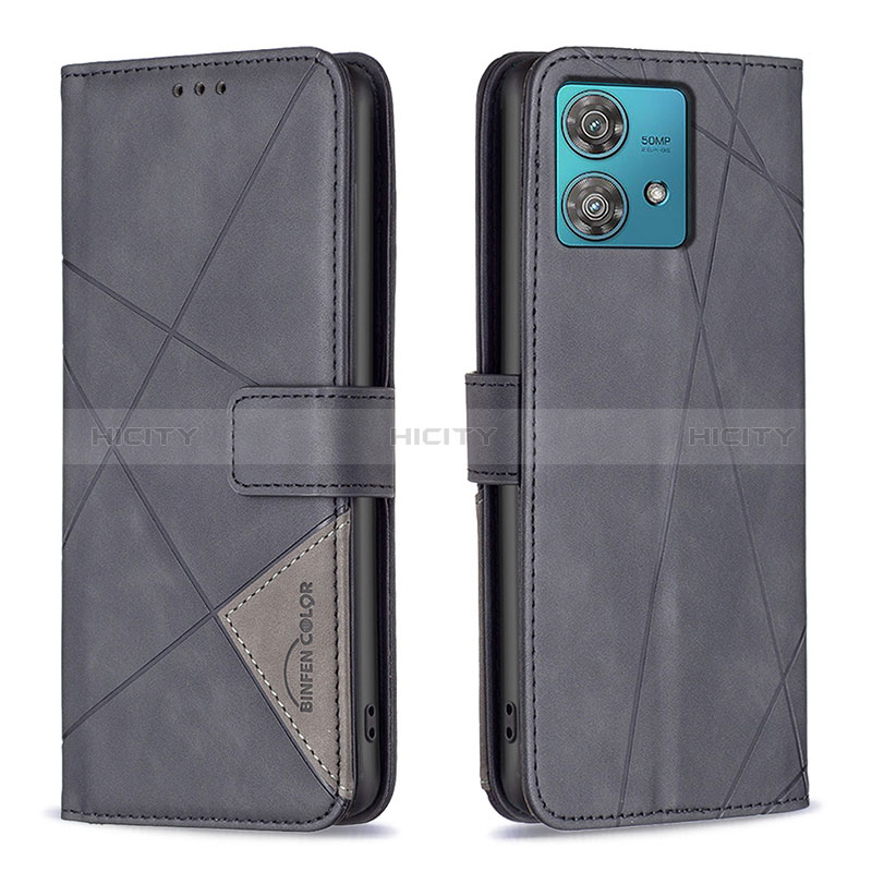 Coque Portefeuille Livre Cuir Etui Clapet B08F pour Motorola Moto Edge 40 Neo 5G Noir Plus