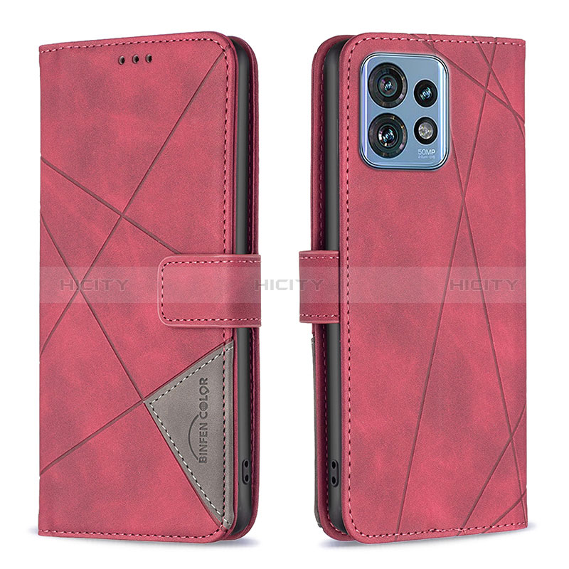 Coque Portefeuille Livre Cuir Etui Clapet B08F pour Motorola Moto Edge 40 Pro 5G Rouge Plus