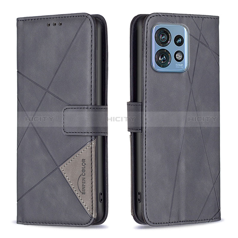 Coque Portefeuille Livre Cuir Etui Clapet B08F pour Motorola Moto Edge Plus (2023) 5G Noir Plus