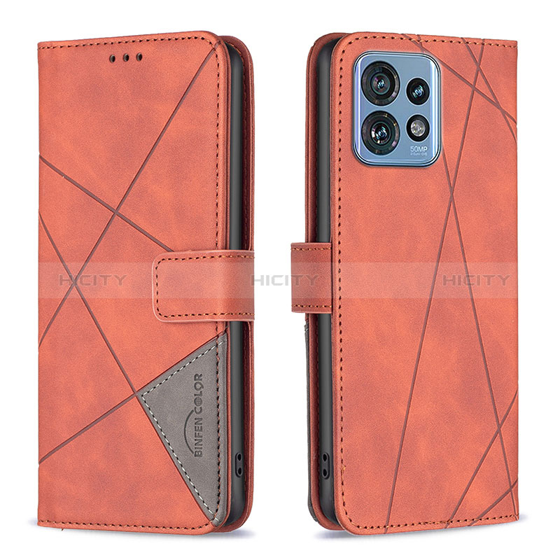 Coque Portefeuille Livre Cuir Etui Clapet B08F pour Motorola Moto Edge Plus (2023) 5G Orange Plus