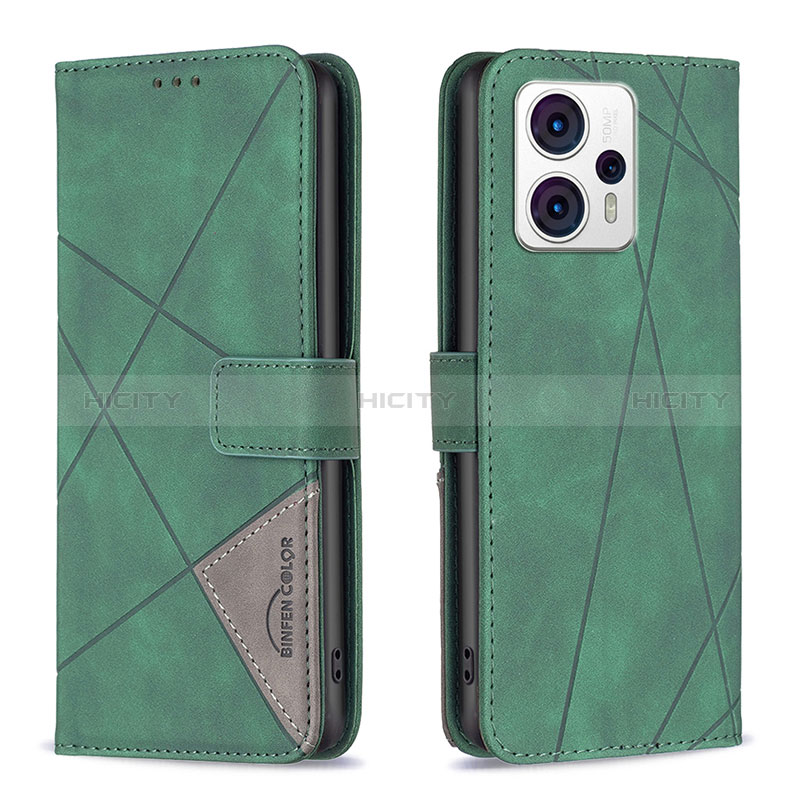 Coque Portefeuille Livre Cuir Etui Clapet B08F pour Motorola Moto G13 Vert Plus