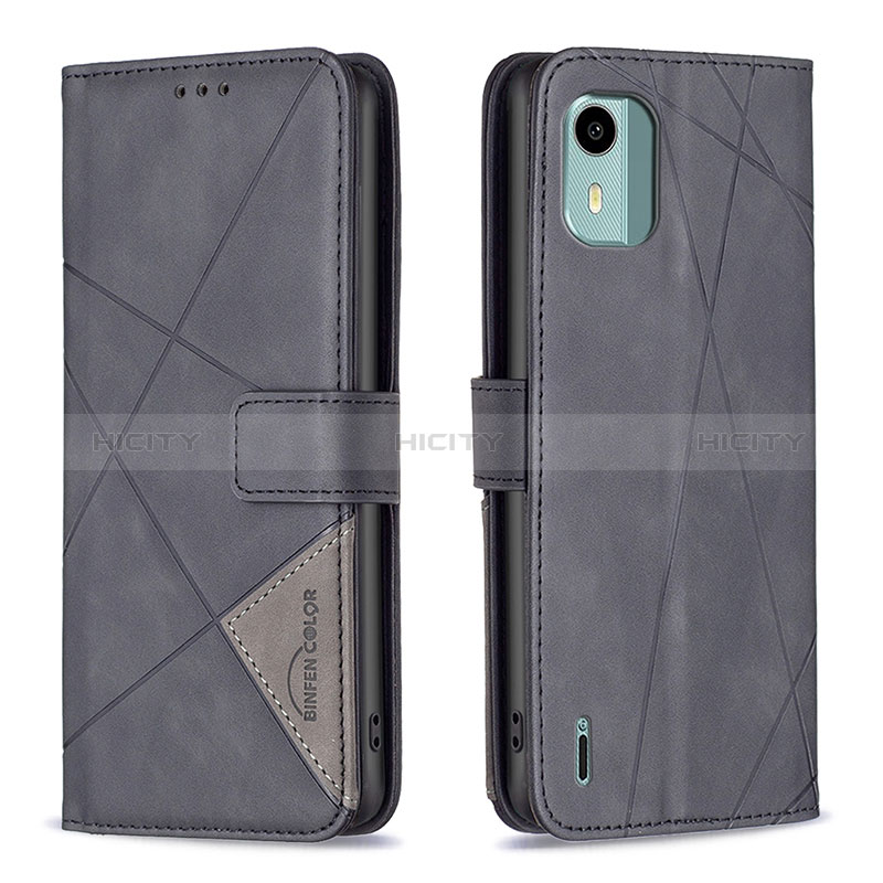 Coque Portefeuille Livre Cuir Etui Clapet B08F pour Nokia C12 Noir Plus