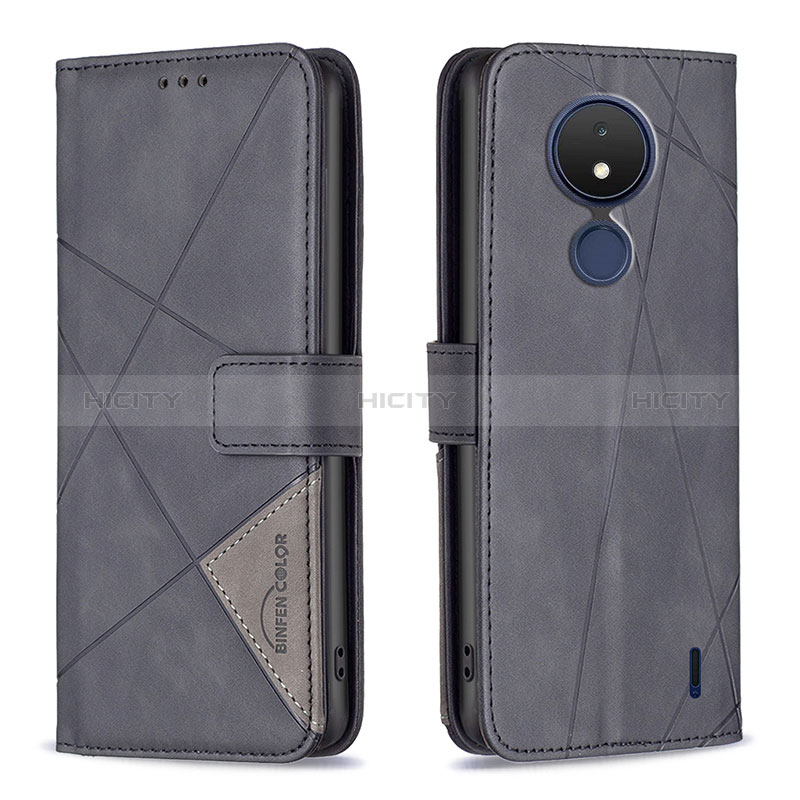 Coque Portefeuille Livre Cuir Etui Clapet B08F pour Nokia C21 Noir Plus