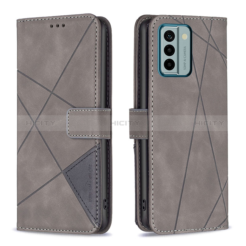 Coque Portefeuille Livre Cuir Etui Clapet B08F pour Nokia G22 Gris Plus