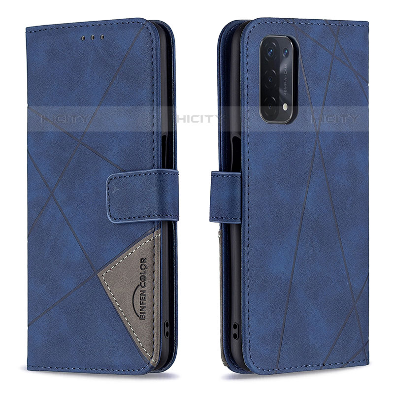 Coque Portefeuille Livre Cuir Etui Clapet B08F pour OnePlus Nord N200 5G Bleu Plus