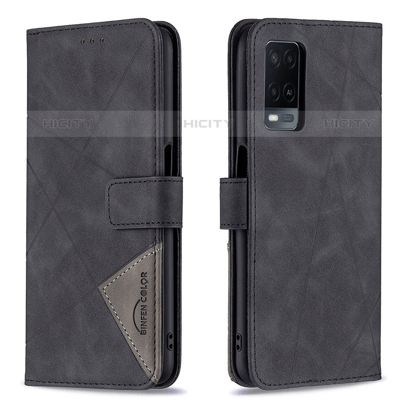 Coque Portefeuille Livre Cuir Etui Clapet B08F pour Oppo A54 4G Noir Plus