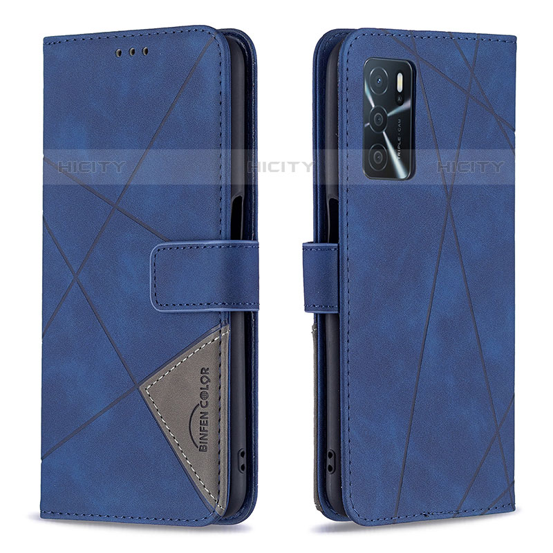 Coque Portefeuille Livre Cuir Etui Clapet B08F pour Oppo A54s Bleu Plus