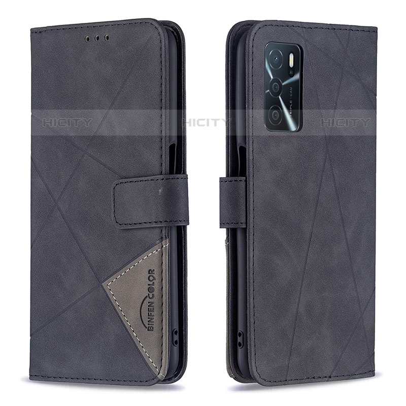 Coque Portefeuille Livre Cuir Etui Clapet B08F pour Oppo A54s Noir Plus