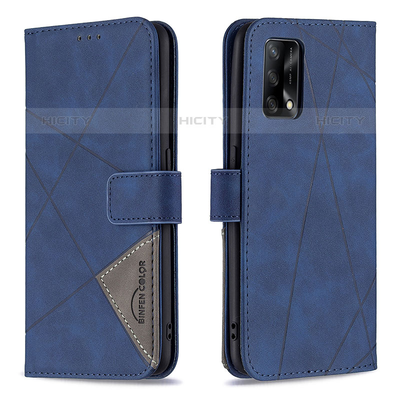 Coque Portefeuille Livre Cuir Etui Clapet B08F pour Oppo A74 4G Bleu Plus