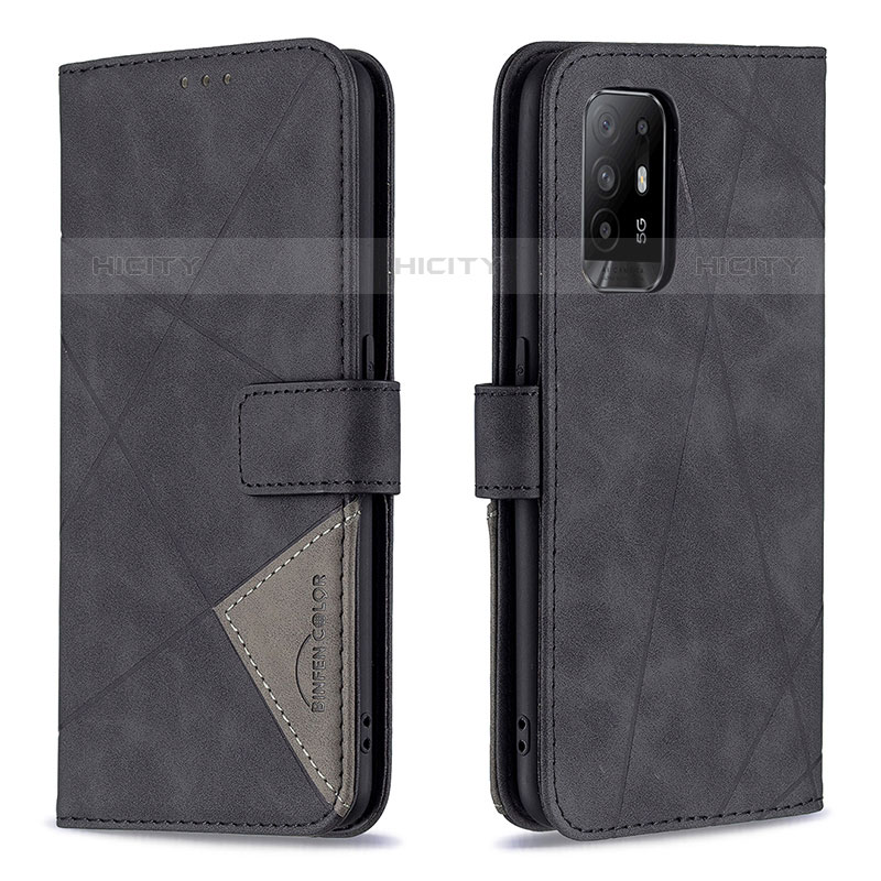 Coque Portefeuille Livre Cuir Etui Clapet B08F pour Oppo A95 5G Noir Plus