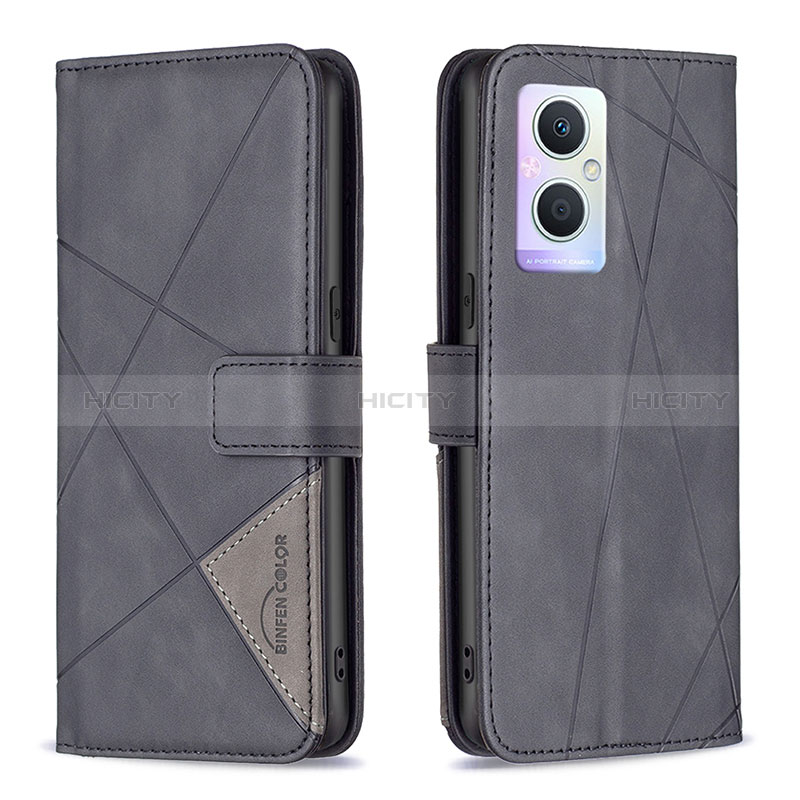 Coque Portefeuille Livre Cuir Etui Clapet B08F pour Oppo A96 5G Noir Plus