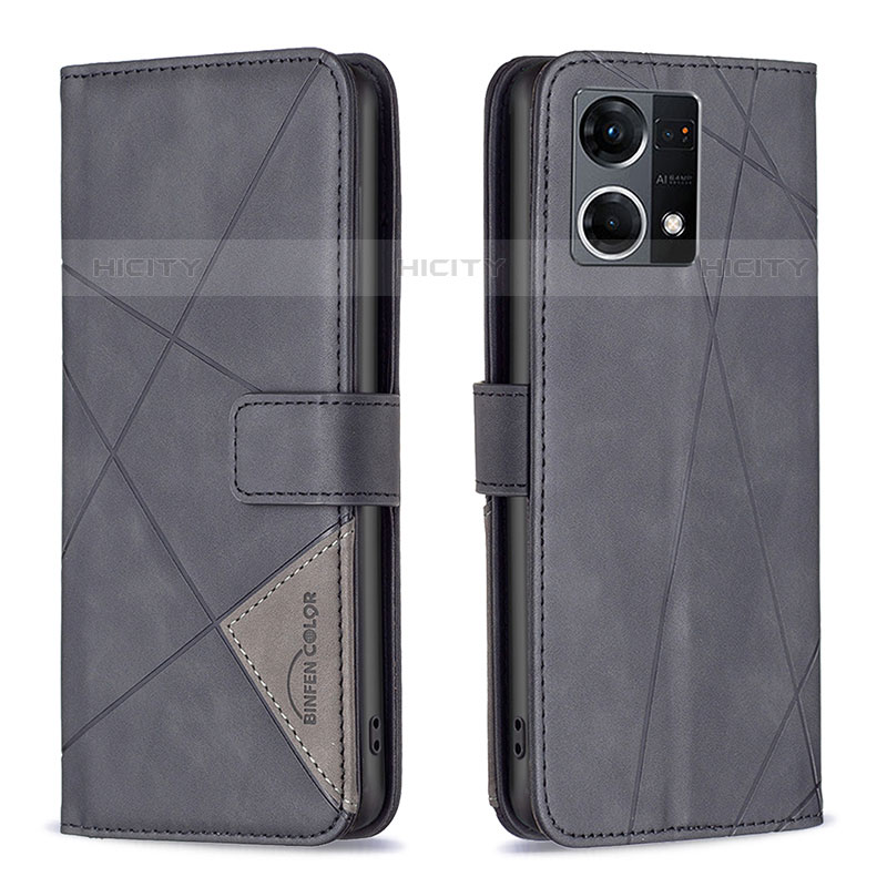 Coque Portefeuille Livre Cuir Etui Clapet B08F pour Oppo F21 Pro 4G Noir Plus