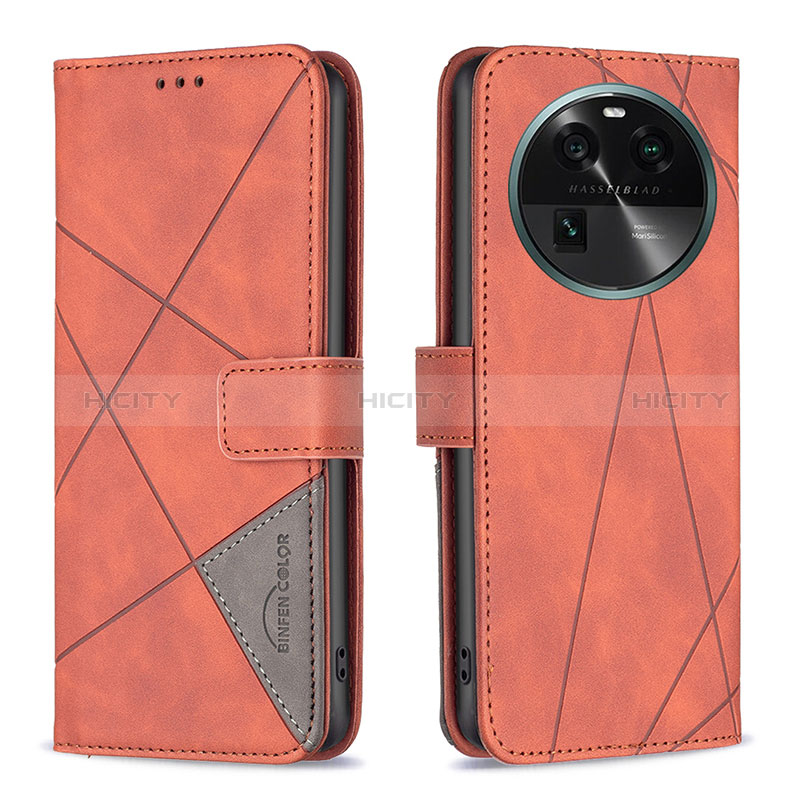 Coque Portefeuille Livre Cuir Etui Clapet B08F pour Oppo Find X6 5G Orange Plus