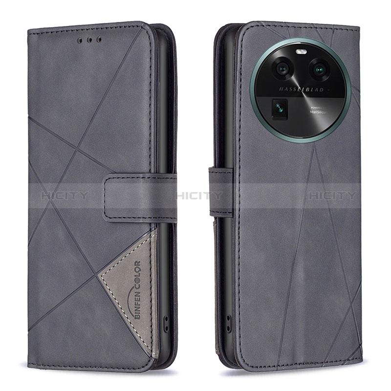 Coque Portefeuille Livre Cuir Etui Clapet B08F pour Oppo Find X6 Pro 5G Noir Plus