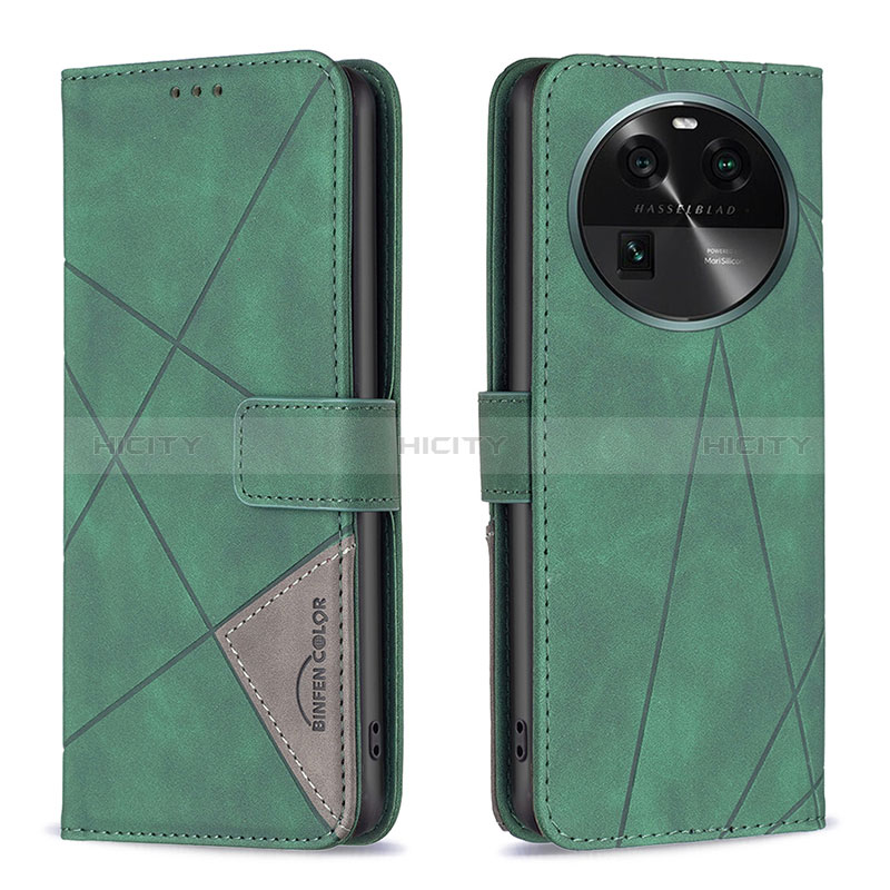 Coque Portefeuille Livre Cuir Etui Clapet B08F pour Oppo Find X6 Pro 5G Vert Plus