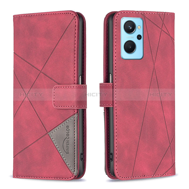 Coque Portefeuille Livre Cuir Etui Clapet B08F pour Oppo K10 4G Rouge Plus