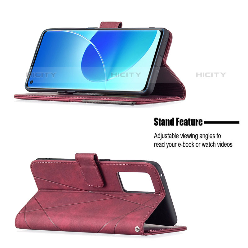 Coque Portefeuille Livre Cuir Etui Clapet B08F pour Oppo Reno6 Pro 5G India Plus