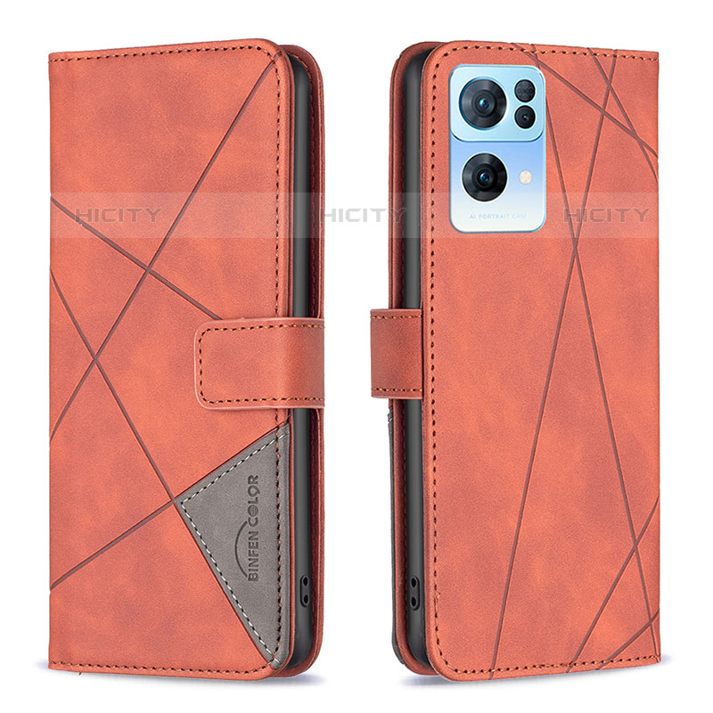 Coque Portefeuille Livre Cuir Etui Clapet B08F pour Oppo Reno7 Pro 5G Orange Plus