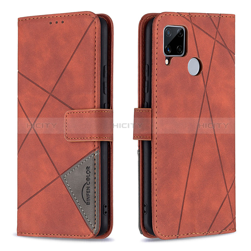 Coque Portefeuille Livre Cuir Etui Clapet B08F pour Realme 7i RMX2193 Orange Plus