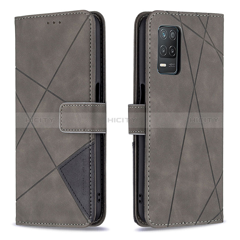 Coque Portefeuille Livre Cuir Etui Clapet B08F pour Realme 8 5G Gris Plus