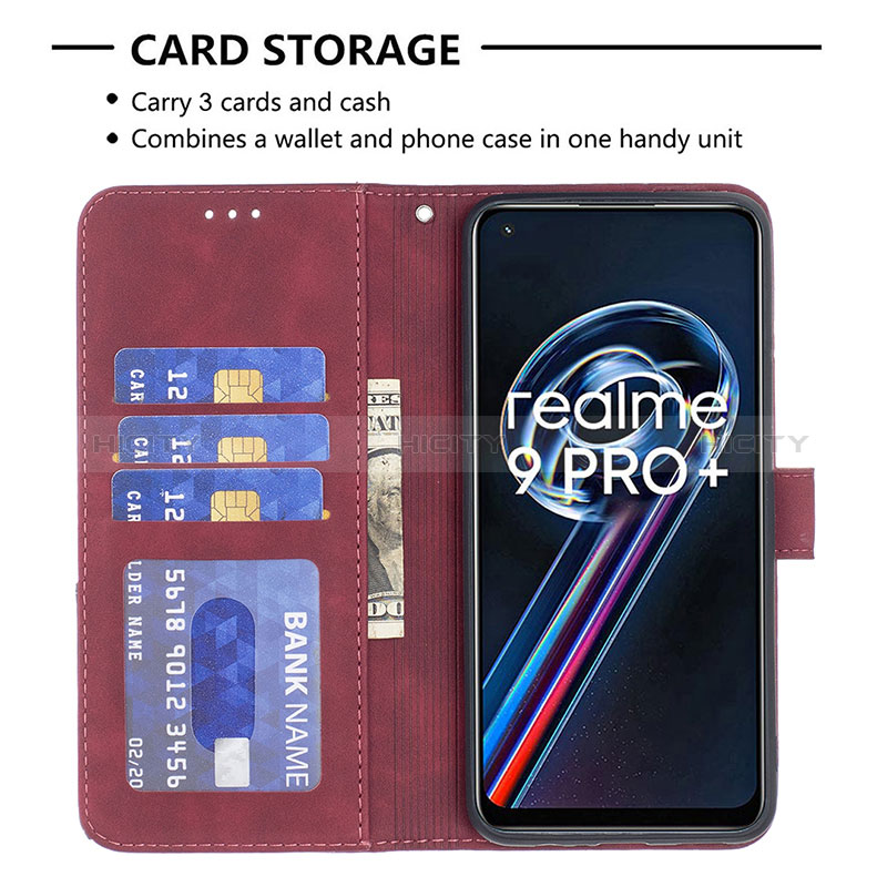 Coque Portefeuille Livre Cuir Etui Clapet B08F pour Realme 9 4G Plus