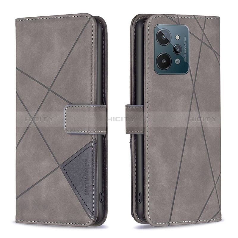 Coque Portefeuille Livre Cuir Etui Clapet B08F pour Realme C31 Gris Plus