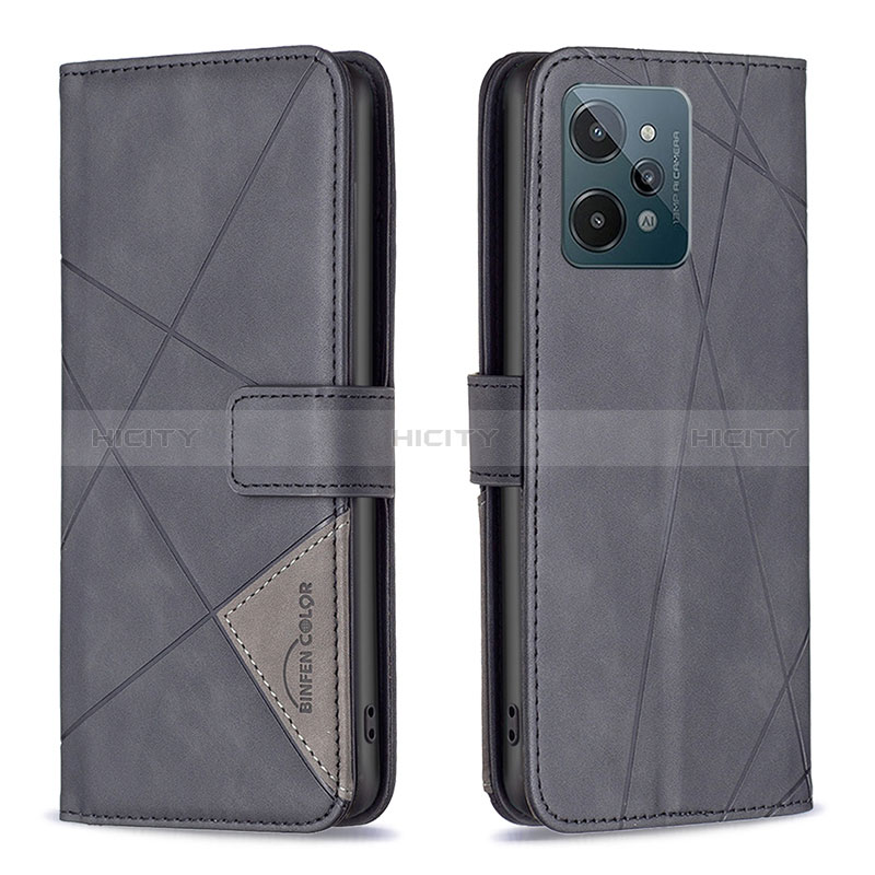 Coque Portefeuille Livre Cuir Etui Clapet B08F pour Realme C31 Noir Plus