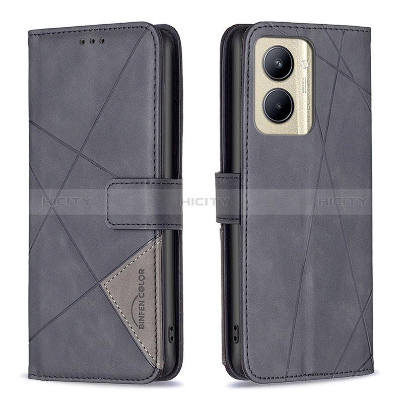 Coque Portefeuille Livre Cuir Etui Clapet B08F pour Realme C33 (2023) Noir Plus